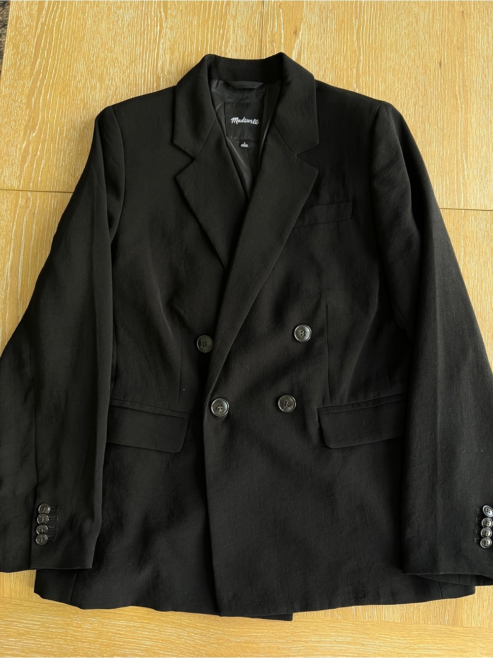 Madewell Black Double-Breasted Blazer